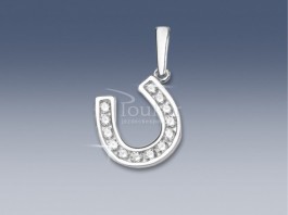 SAZ 02 - Zlatý přívěsek Podkova obrácená se zirkony